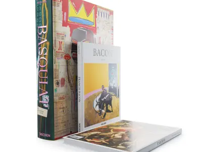 Book Set 1 of books with on cover 3D model