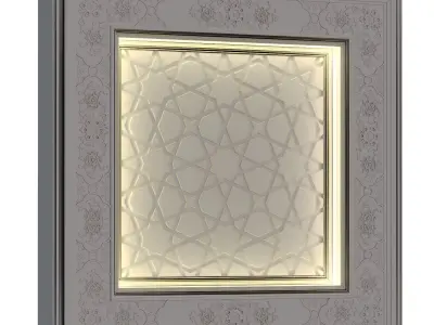 Arabic islamic ceilling wooden pattern set 577  3D model