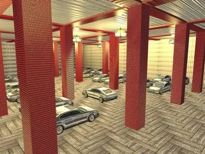 Car Factory Low-poly 3D model