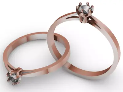 Ring Solitaire R-001 3D print model