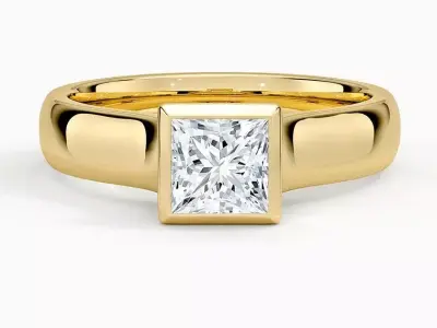 Bezel Engagement Ring  04 3D print model