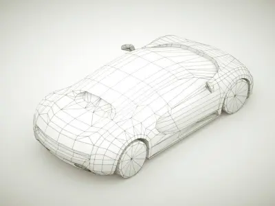 Generic Supercar v5 multicolors Low-poly 3D model