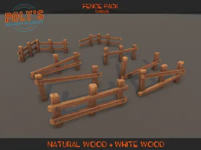Low Poly Fence Low-poly 3D model Low-poly 3D model