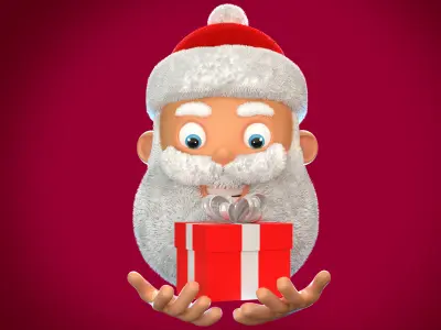 Animated Santa Gift Box Low-poly 3D model