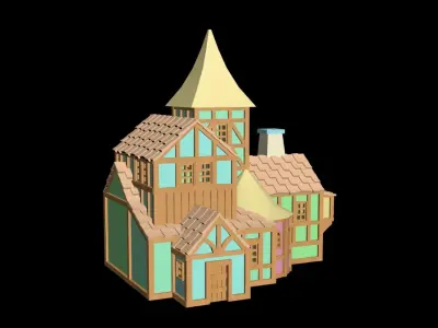 Medieval House 33 3D print model 3D model