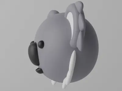 Cartoon Cute Koala Head 3D model