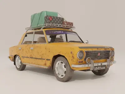 Lada Vaz 2101 Lowpoly game-ready Low-poly 3D model