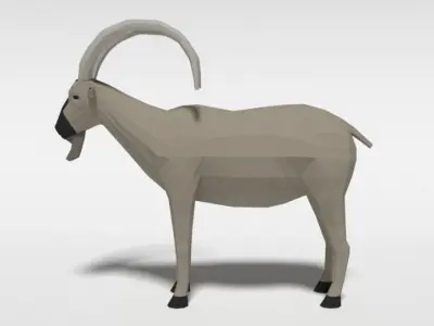 Low Poly Cartoon Cretan Wild Goat Kri-Kri Low-poly 3D model