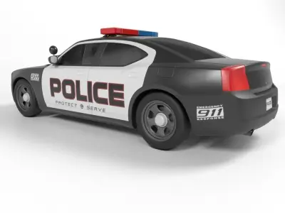 DODGE POLICE CAR Low-poly 3D model