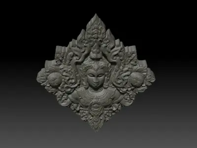 Thai Ornament Decor Bas Relied 01 - 231005 3D print model