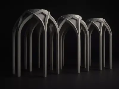 Parametric Gothic Pavilion 3D model
