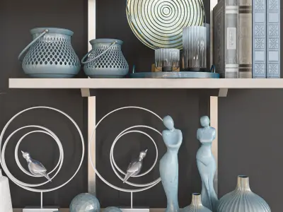 decorative set shelf 3D model buy