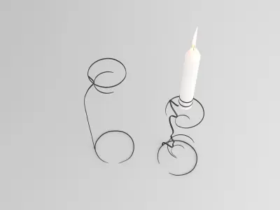 2d Flower and candle holder 3D model