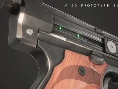 M-5D Prototype Blaster Low-poly 3D model