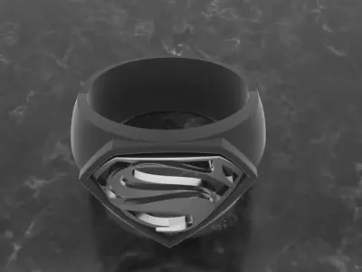 Super-Man Crest Ring 3D print model