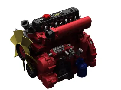 engine dizel 4 cylinder 2400 rpm 3D model