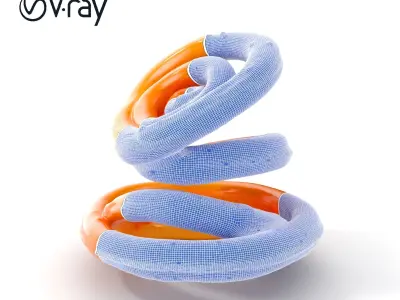 Spiral Ring Stack Decorative Model Pack Low-poly 3D model