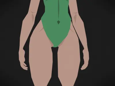 Colorly - Beach Girl 2 - Game Ready - Rigged - Customizable Low-poly 3D model