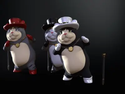 CatGel Low-poly 3D model