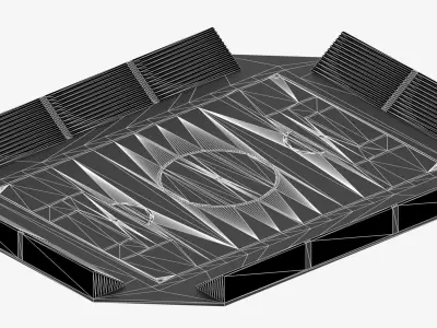 Football  Field Low-poly 3D model