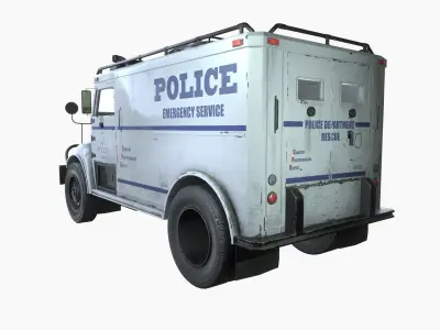 SWAT Truck 3d Vehicle Game Ready  Low-poly 3D model