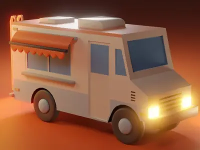 Food Truck Low-poly 3D model