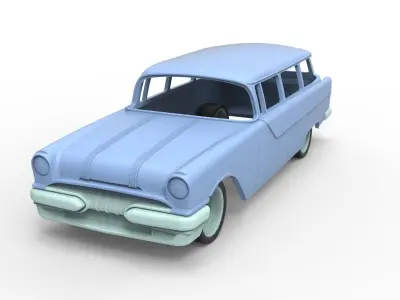 Shell and wheels Pontiac Chieftain 1955 Scale 1 to 24 3D print model