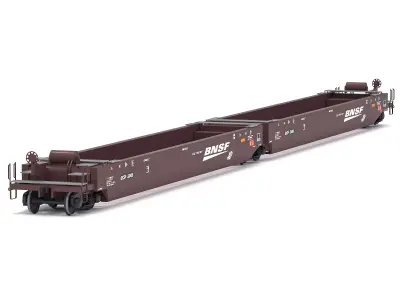 Double Stack Railcar BNSF 3D model
