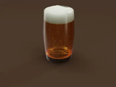 Drink Glass - Beer on Highball Glass 3D model