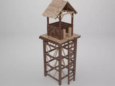 Low Poly Tower Low-poly 3D model