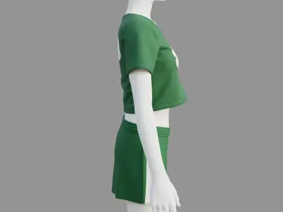 Womens t-shirt and shorts 3D model