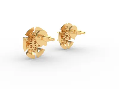 circle cut earrings 3D print model