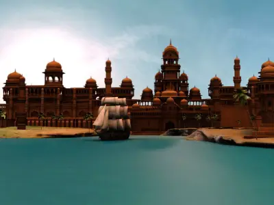 fort palace 3d set model 3D model