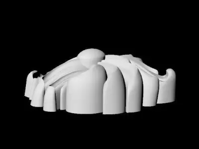 Central decor ornament for furniture 3D model 110