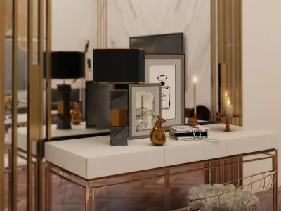 Opulent Modern Master Bedroom Interior Scene  Free low-poly 3D model