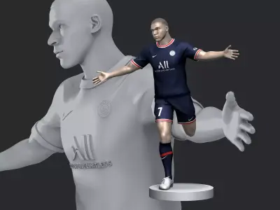 Kylian Mbappe 3D Printable 2 3D print model
