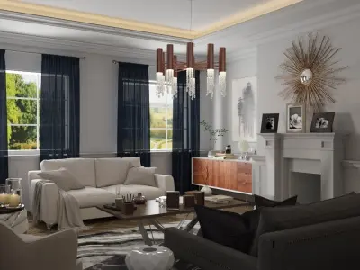 A wonderful living room made with 3ds max  3D model