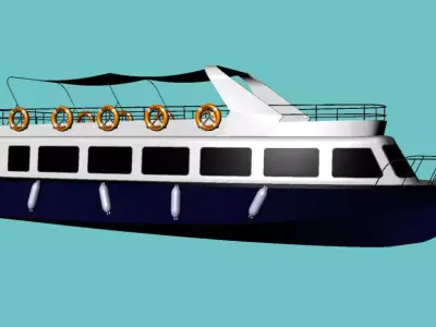 Passenger-trip ship 3D model