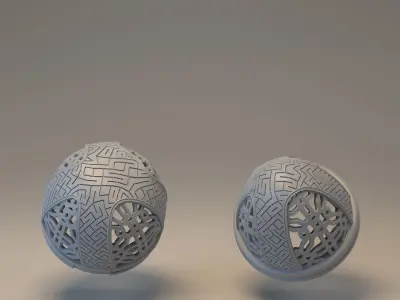 Easter egg with carved ornament - Nummer 06 3D print model