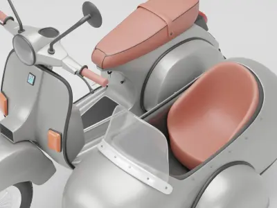 Vespa PX 125 2011 With Sideca 3D model