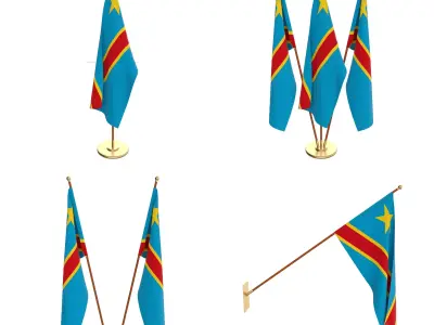 Democratica Republic of  Congo Flag Pack 3D model
