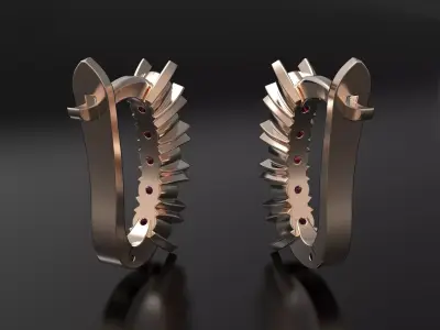 Earrings with gems 3D print model purchase