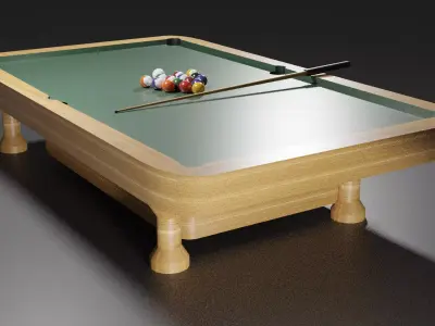 Billiard Pool Table Low-poly 3D model