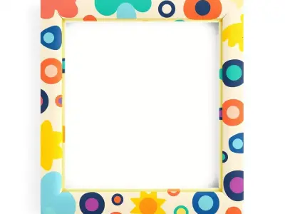 Colorful Geometric Patterned Picture Frame Model Pack Low-poly 3D model