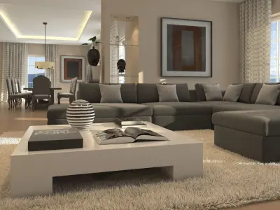 Modern Living Room Interior 3D model