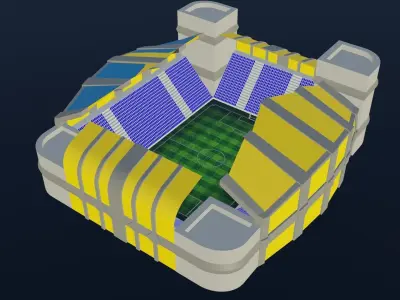 Football Stadium - Sweden Low-poly 3D model