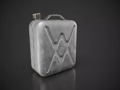 Old aluminum jerrycan Low-poly 3D model