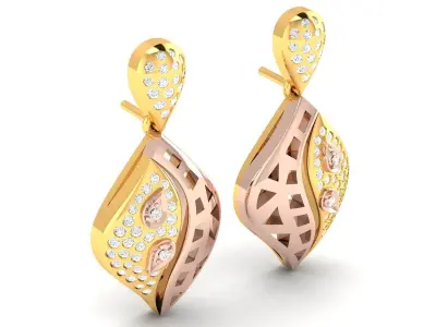 Women Earrings 3dm STL OBJ FBX Render Details 3D print model purchase