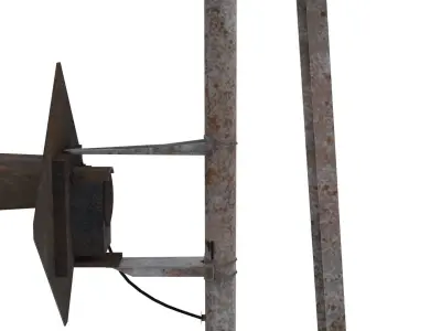 Train Traffic Light Weathered 19 3D model