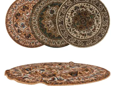 Round Rug Set 292 3D model
